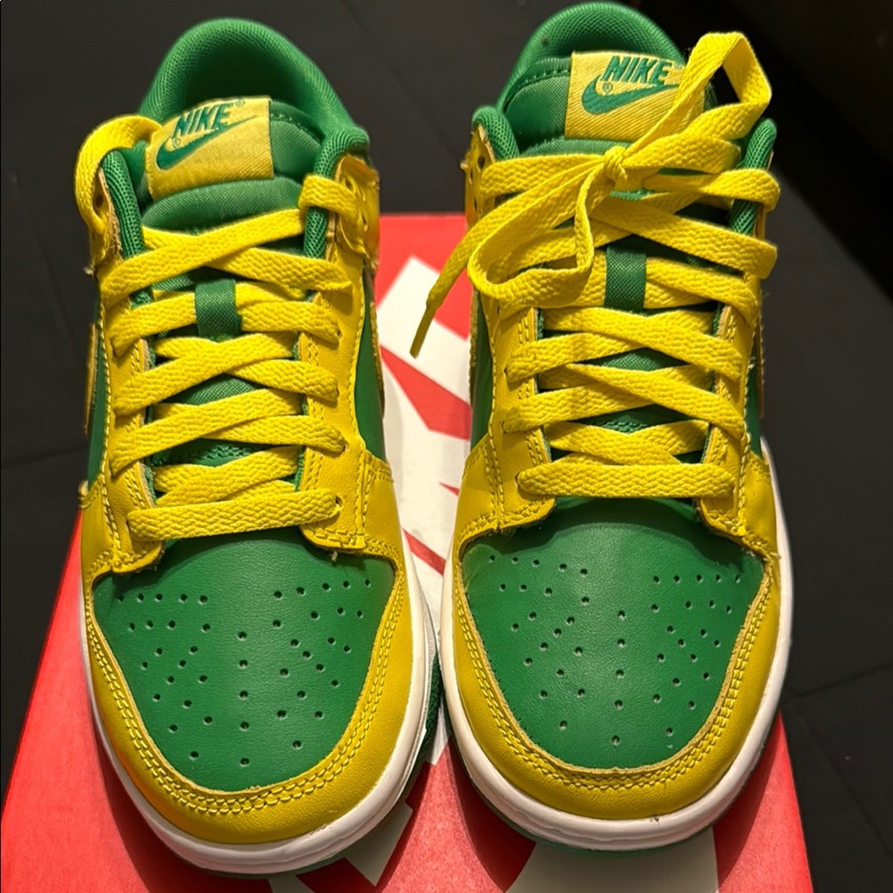 Nike Green and Yellow Dunks